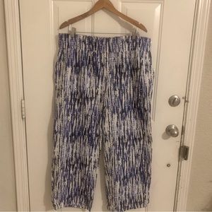 Land n Sea Pants Blue & White Wide   Leg Washable Linen Blend. SizeXL